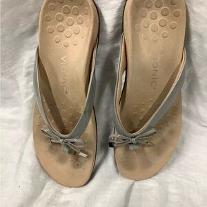 Vionic Tan and Gray Sandals with Comfort and Style